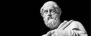 Marble statue of  the ancient greek philosopher Plato
